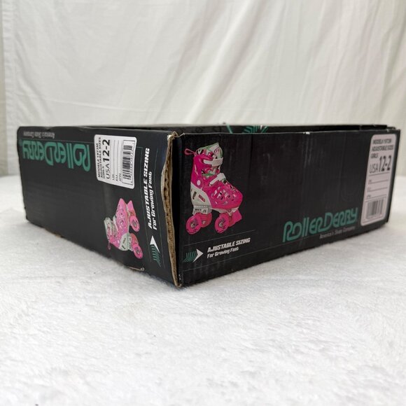 Roller Derby Adjustable Roller Skate Model 1972M Youth Girl Size 12-2 White Pink - Picture 11 of 12